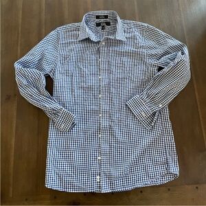Nordstrom kids - blue and white gingham button down 18